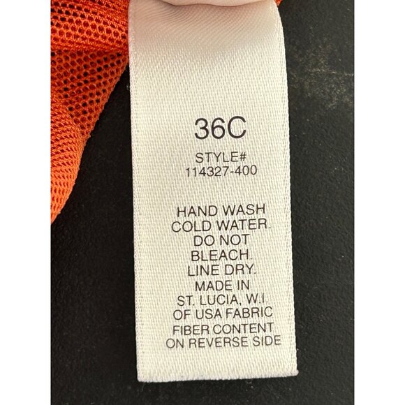 Victorias Secret Orange Lace Bra 36C With Bow Accent - Picture 7 of 8